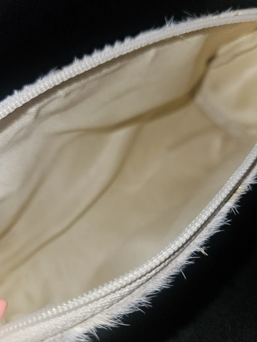 Myra Bag Stardust Leather White & Gold Hair-On Zip Pouch NEW